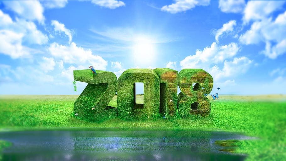 sumpah 2018, halaman rumput, alam, musim panas, langit, pedesaan, 2018, pemandangan, kayu, awan