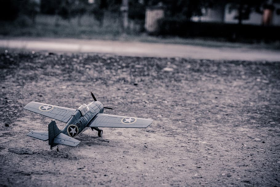 grey, military, biplane scale model, model aircraft, model airplane, plane, airplane, vintage, retro, aircraft