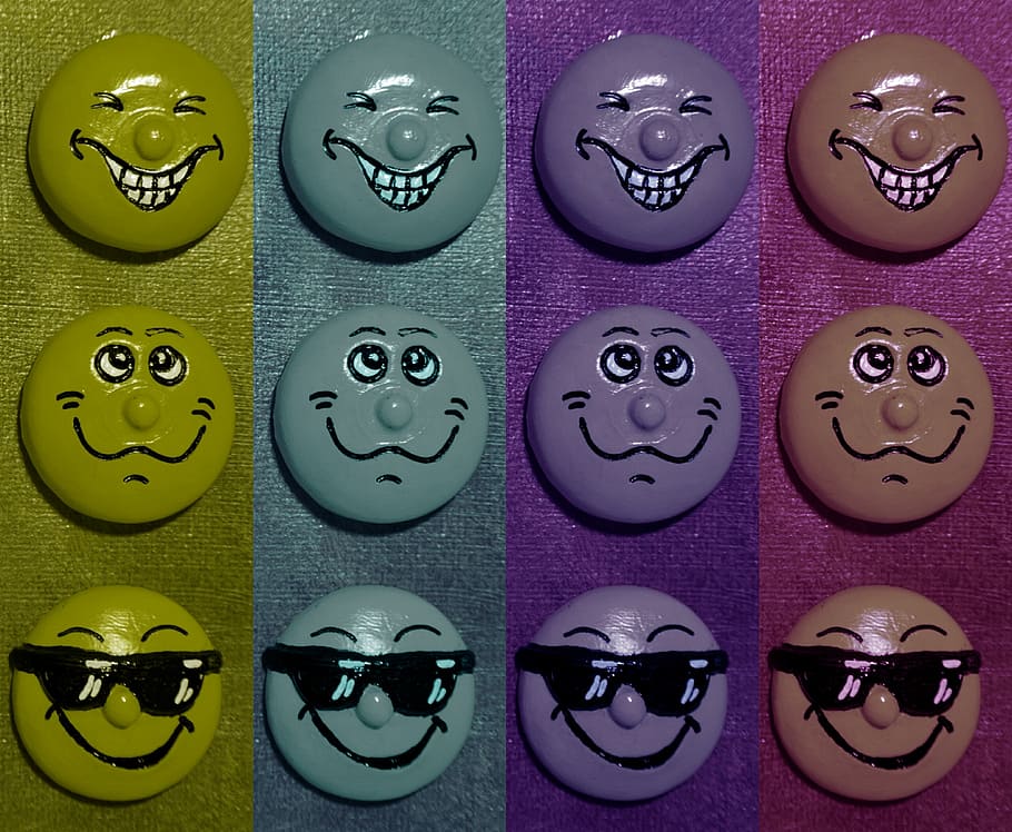 smilies, funny, color, emoticon, smiley, variation, indoors, side by side, still life, close-up