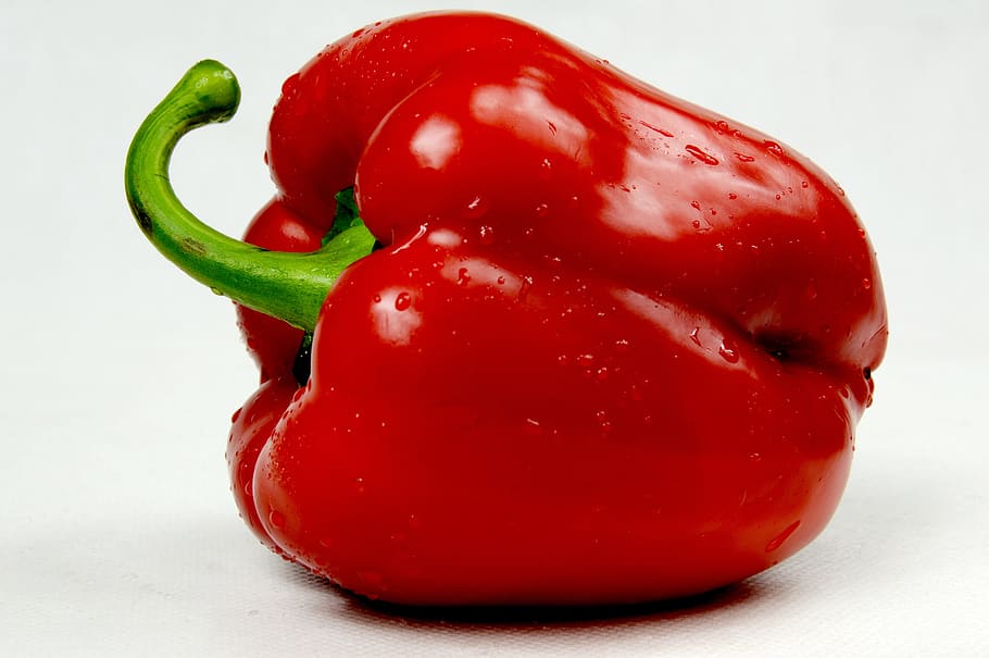 close-up photo, bellpepper, close-up, paprika, red, red pepper, eating, the richness of, food, the freshness