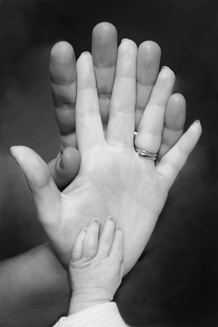 family hands photo, family, love, speaker, baby, mother, union, parents, birth, new born
