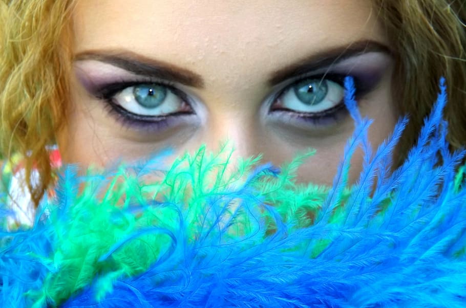mata, biru, hijau, gadis, gen, menggoda, makeup, wanita, Wajah manusia, orang-orang