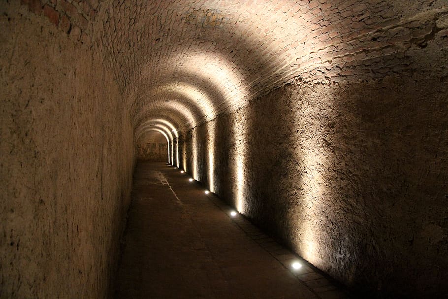 hall, túnel, arquitectura, camino, el paso del, subterráneo, mampostería, pared, dirección, arco