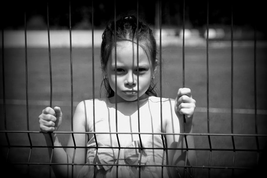 girl, standing, fence, dom, grateful, prisoner, cage, prison, trapped, people