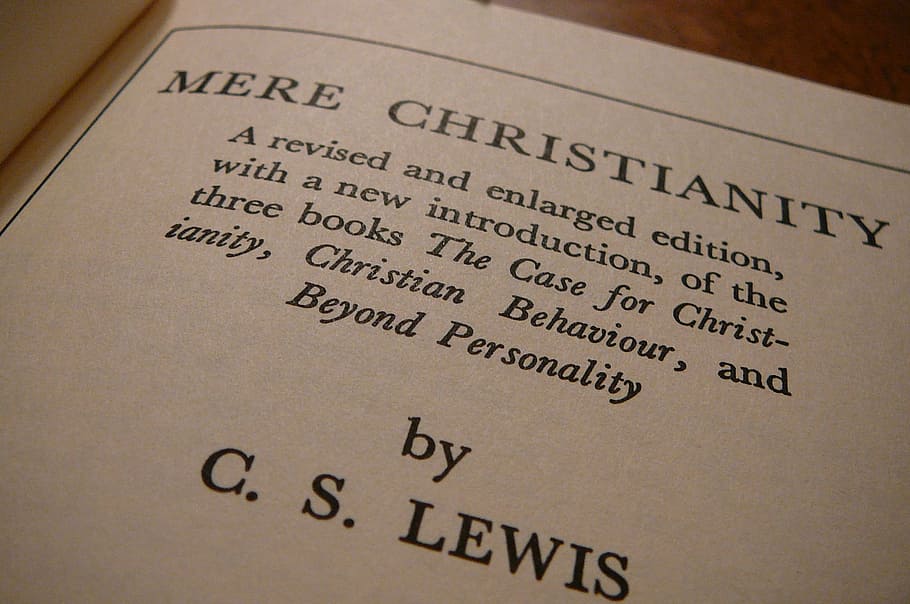 mere christianity, cs lewis, author, book, pages, print, literature, paper, library, literary