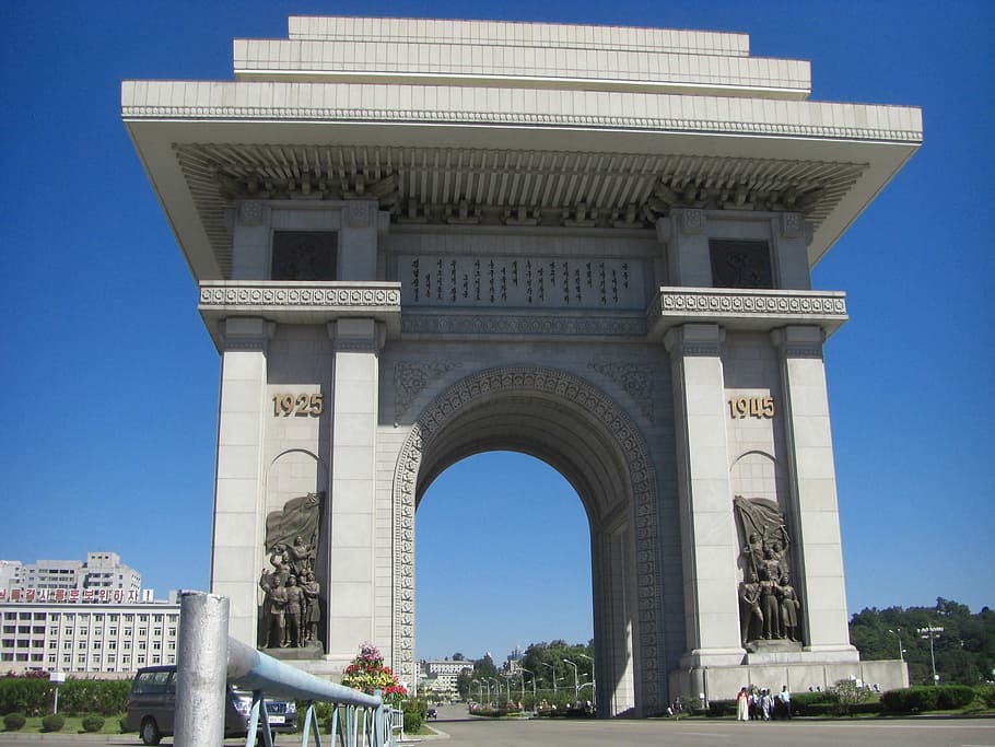 Corea del Norte, el Arco del Triunfo, Pyongyang, edificio, puerta, República Democrática Popular de Corea, RPDC, países extranjeros, viaje, viaje al extranjero