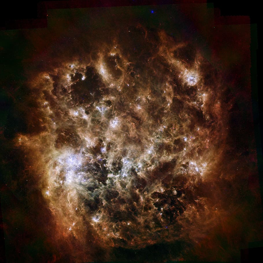 brown, black, smoke, black smoke, large magellanic cloud, space, cosmos, galaxy, infrared light, dusty
