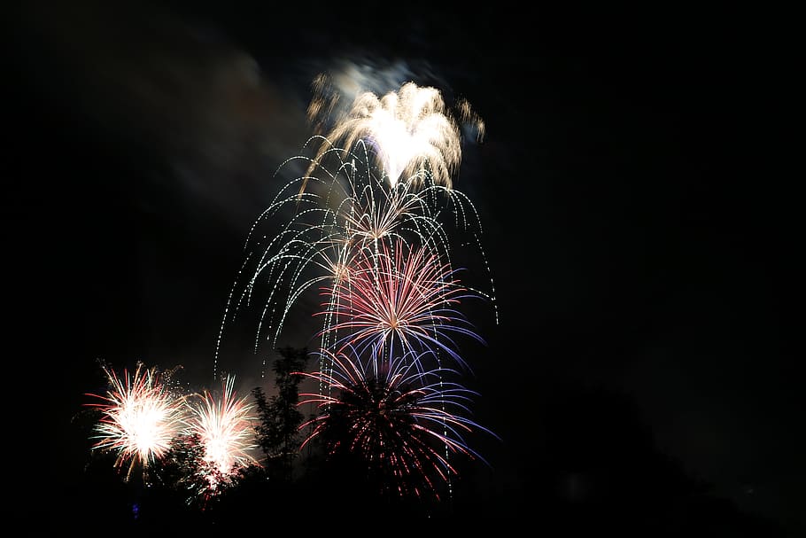 fireworks display, Fireworks, Rocket, Lights, Sylvester, explosion, shower of sparks, new year's day, color, sky