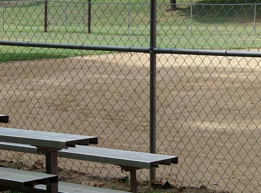 Pagar, Lapangan Bisbol, baseball, lapangan, musim panas, kotoran, rumput, tautan, di luar ruangan, softball