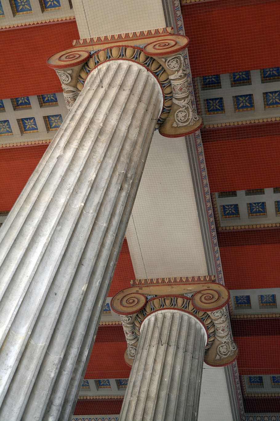 columns, design, ornate, angle, ceiling, room, elegant, decorative, support, column