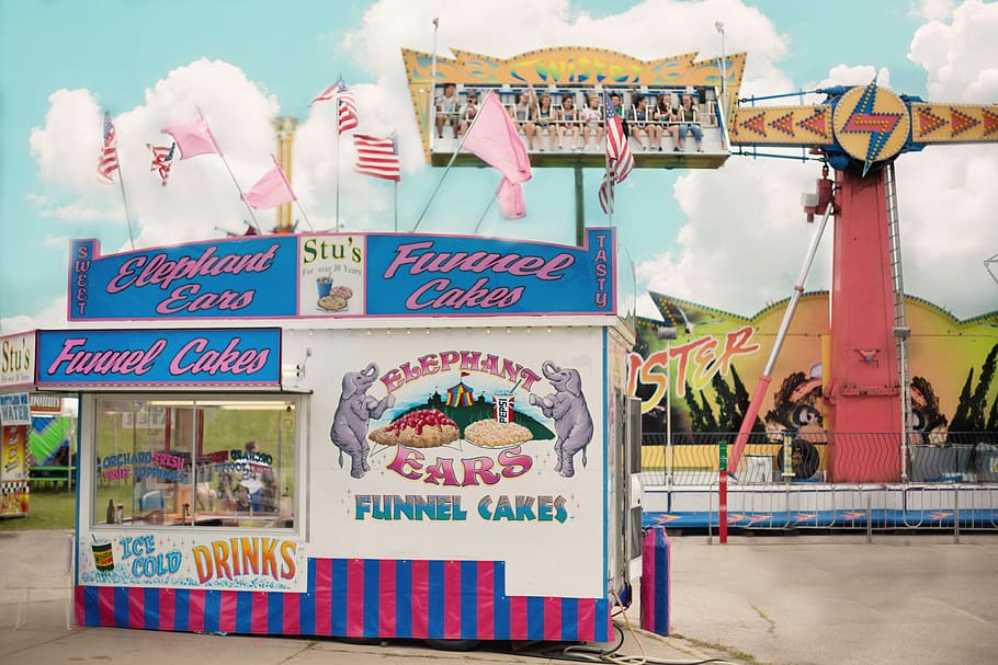Carnival, Concession Stand, summer, county fair, fair, ride, food stand, holiday, festival, colorful