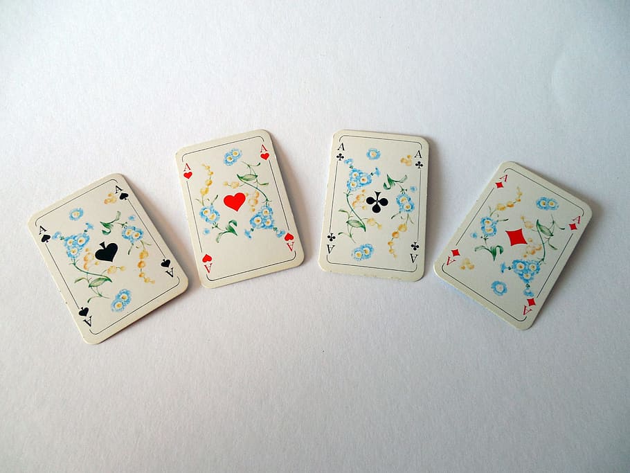 cards, playing cards, aces, pik, heart, skat, diamonds, cross, ace, play