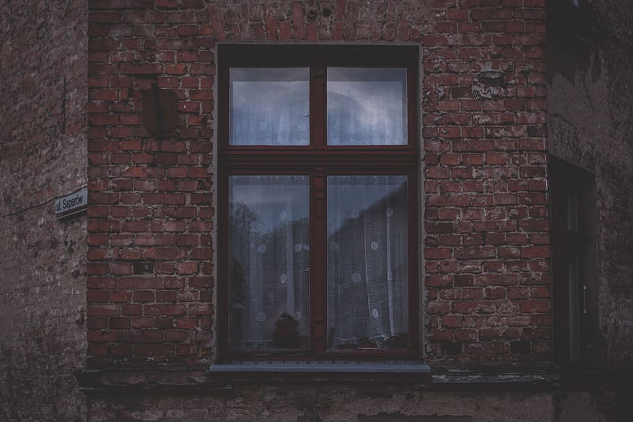 house, wall, window, glass, outside, door, architecture, built structure, brick wall, brick
