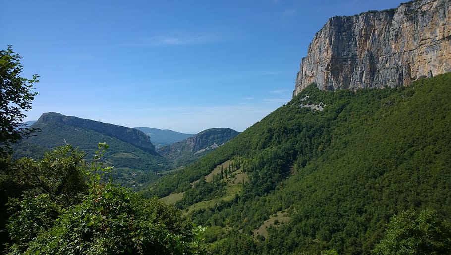 landscape, mountain, summit, cliff, roche, limestone, nature, vercors france, france, plant