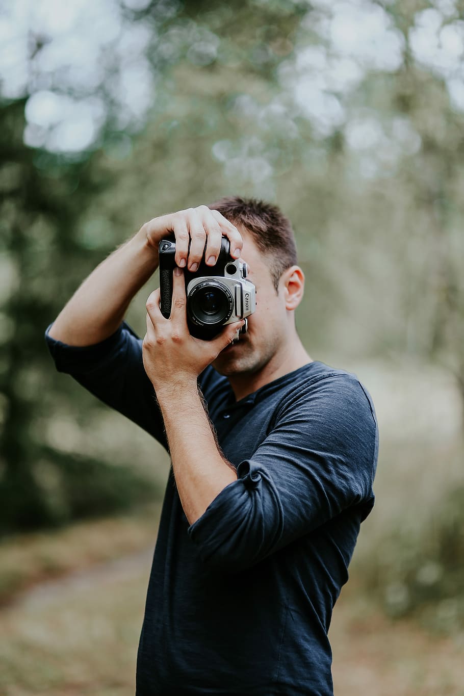 taking, photos, beautiful, young, woman, Photographer, work, camera, model, photography