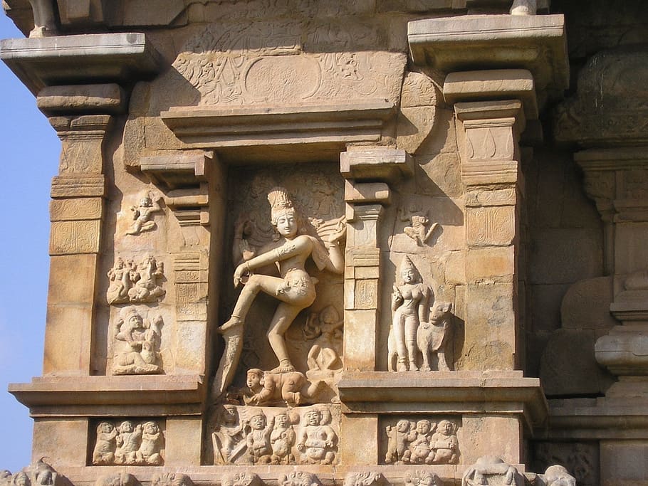 high, relief, buddha sculpture, thanjavur, india, temple, hindu, indian, hinduism, tamil