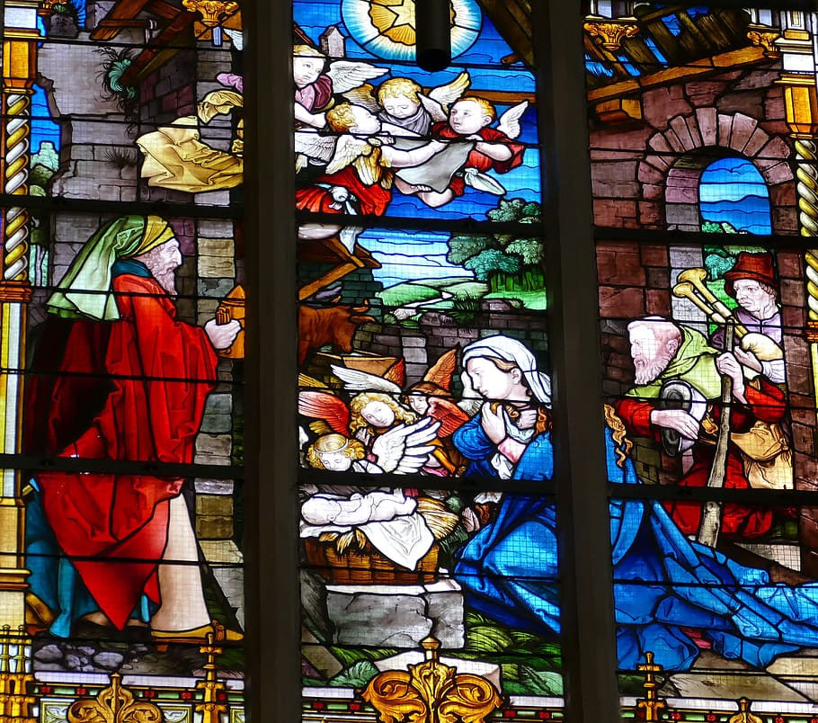 church window, window, stained glass window, faith, jesus, historically, christianity, christmas, maria, angel
