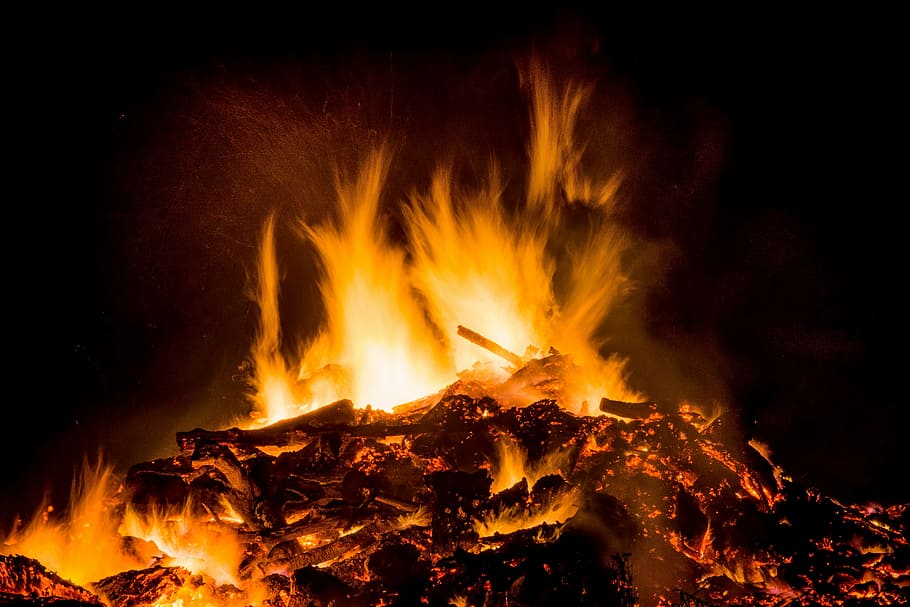 fogo, fogueira, fogo da páscoa, chama, queimadura, madeira, fogo - fenômeno natural, calor - temperatura, queima, vermelho