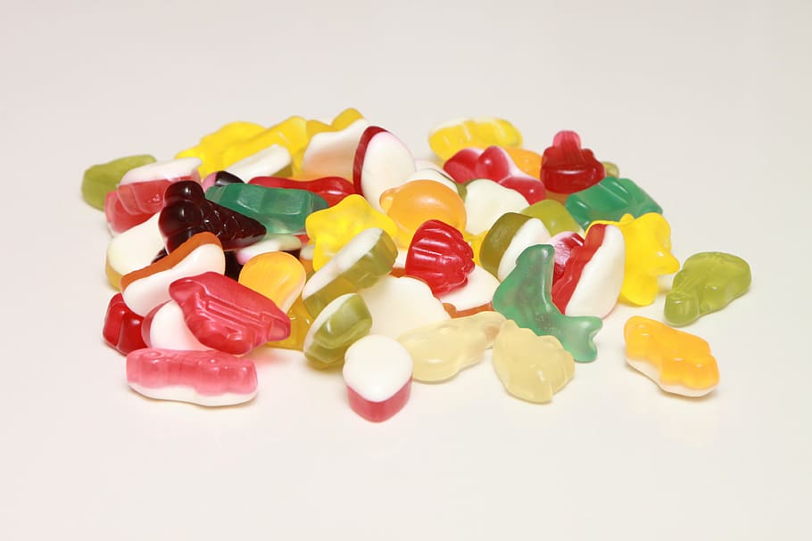 candy, colored, fruit, gummy, jelly, shape, food, drink, studio shot, multi colored