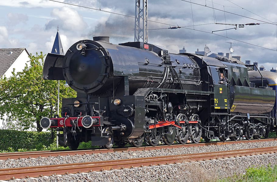 steam locomotive, cfl, luxembourgish, the steam spectacle in 2018, plan steam, conc, the moselle valley, nr 5519, br42, br 42