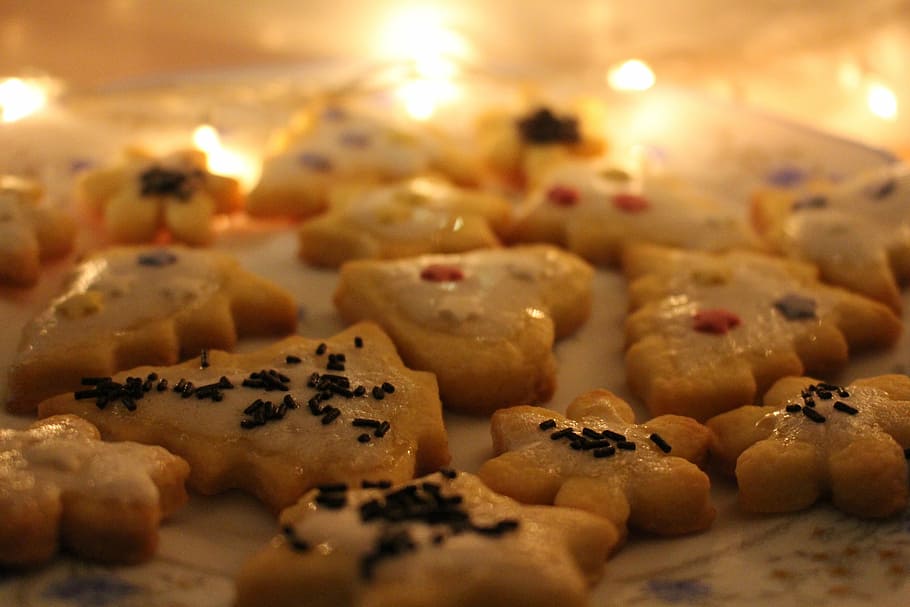días festivos, navidad, galletas, alegría, luces, decoración, diciembre, fiesta, tradición, regalo