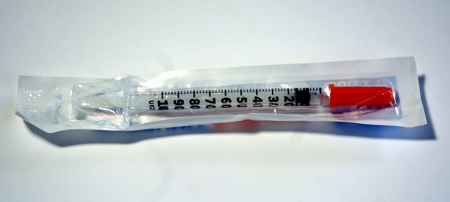syringe, needle, diabetic, insulin, new, sealed, test, testing, inject, injecting