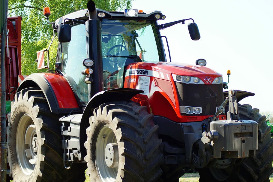 Agriculture, Massey Ferguson, Ferguson, Tractors, tractors, red, urgency, wheel, transportation, land vehicle, tire