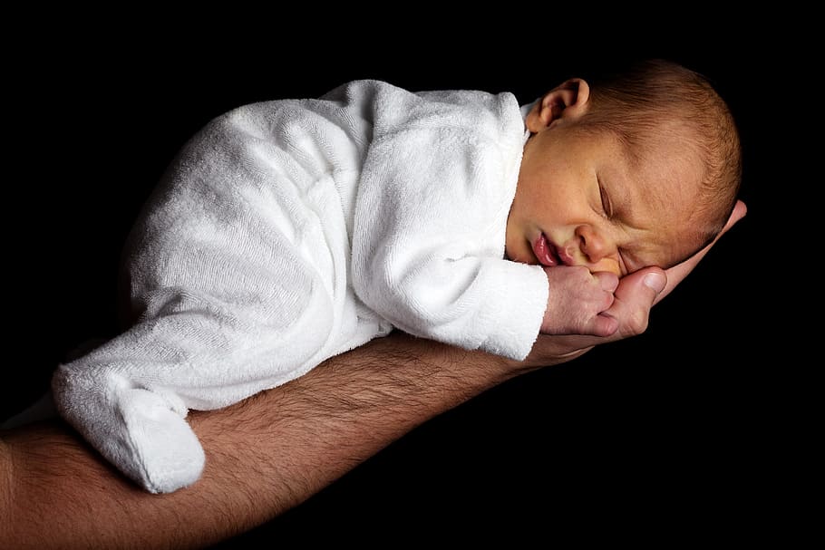 bebé, humano, mano, cuidado, niño, lindo, cara, dormir, tenencia, infantil