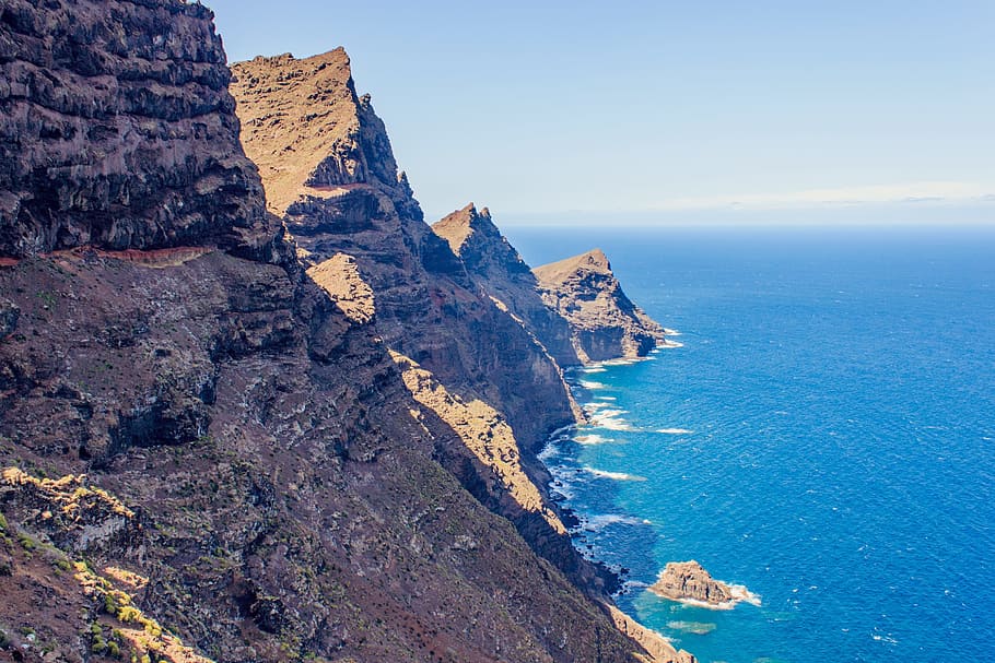 Canary Islands, Nature, Ocean, lookout rocks, mountains, grancanaria, gran canaria, sea, rock - object, scenics