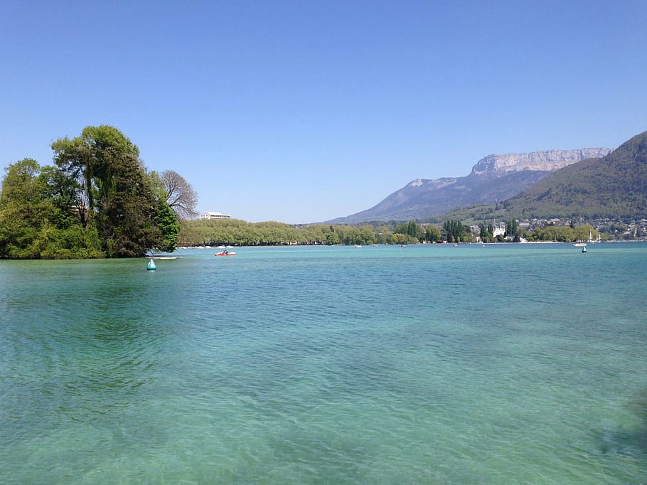 lake annecy, haute savoie, annecy lake, mountain, calm, holiday, landscape, blue, water, lake