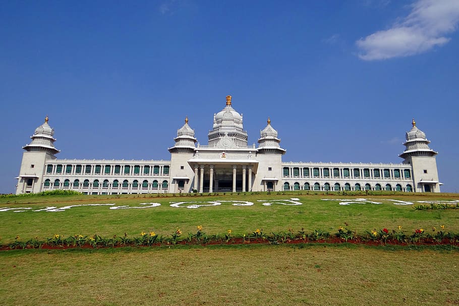 suvarna vidhana soudha, belgaum, legislative building, architecture, karnataka, building, legislature, india, sky, building exterior