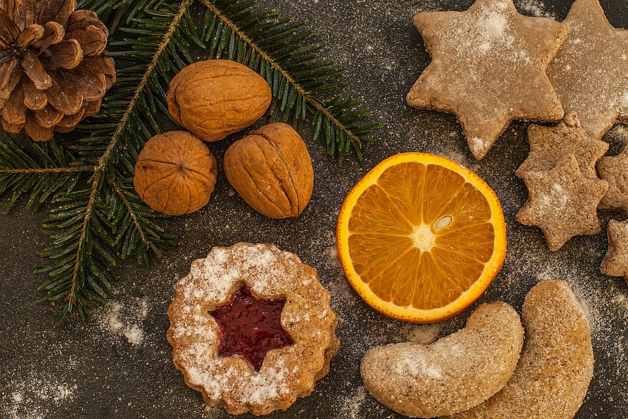 slice, orange, fruit, cookie, cookies, small cakes, bake, pastries, christmas, advent