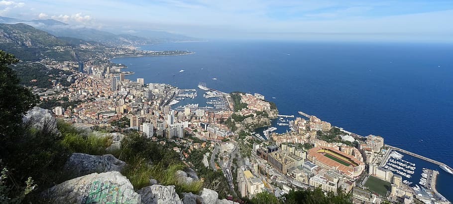 Panorama, Monaco, Tete, Chien, aerial, photography, buildings, sea, water, architecture