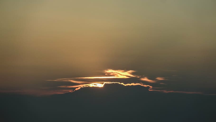 silhouette of cloud, gray, clouds, sunset, nature, sky, night, dusk, dawn, sunrise