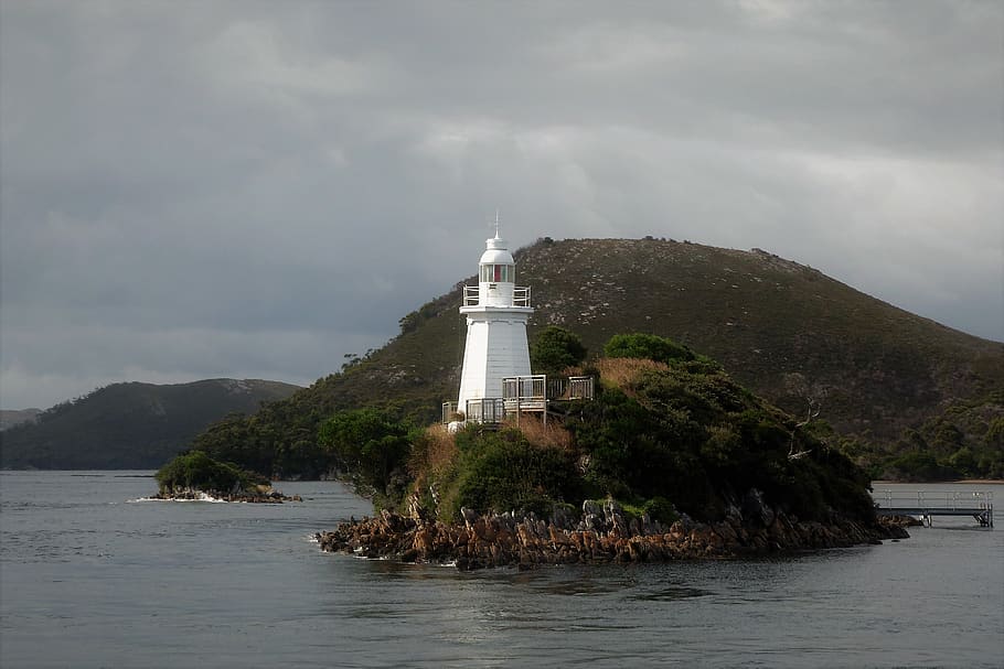 lighthouse, macquarie head, harbor, beacon, coastline, architecture, nature, tasmania, built structure, building exterior