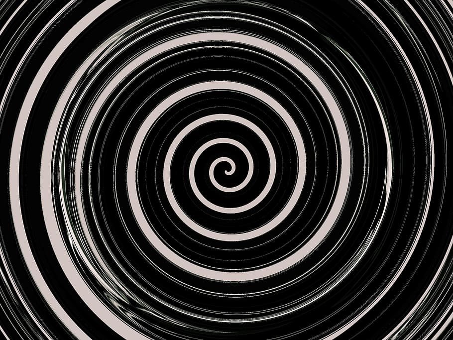 negro, blanco, espiral, resumen, sobre, remolino, strudel, moderno, fondo, imagen de fondo