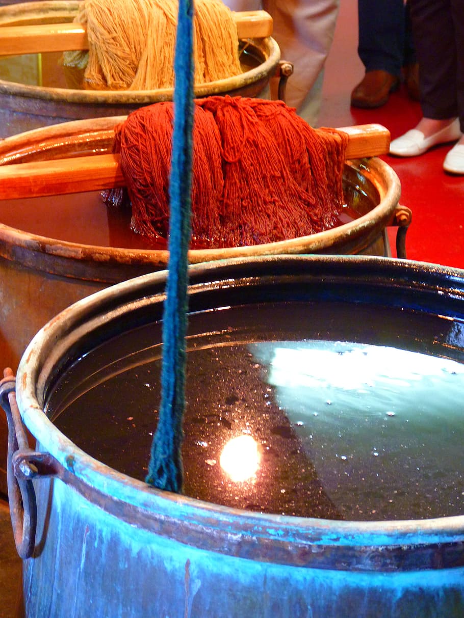 Dyeing, Color, Factory, Wool, Fabric, textiles, colorful, painting, colorize, close-up