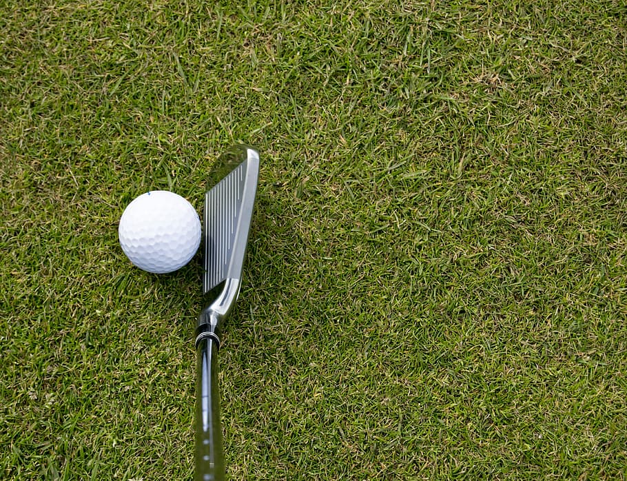 gray, stainless, steel golf drive, grass field, daytime, Golf, Ball, Golf Ball, Golf Club, Grass, golf