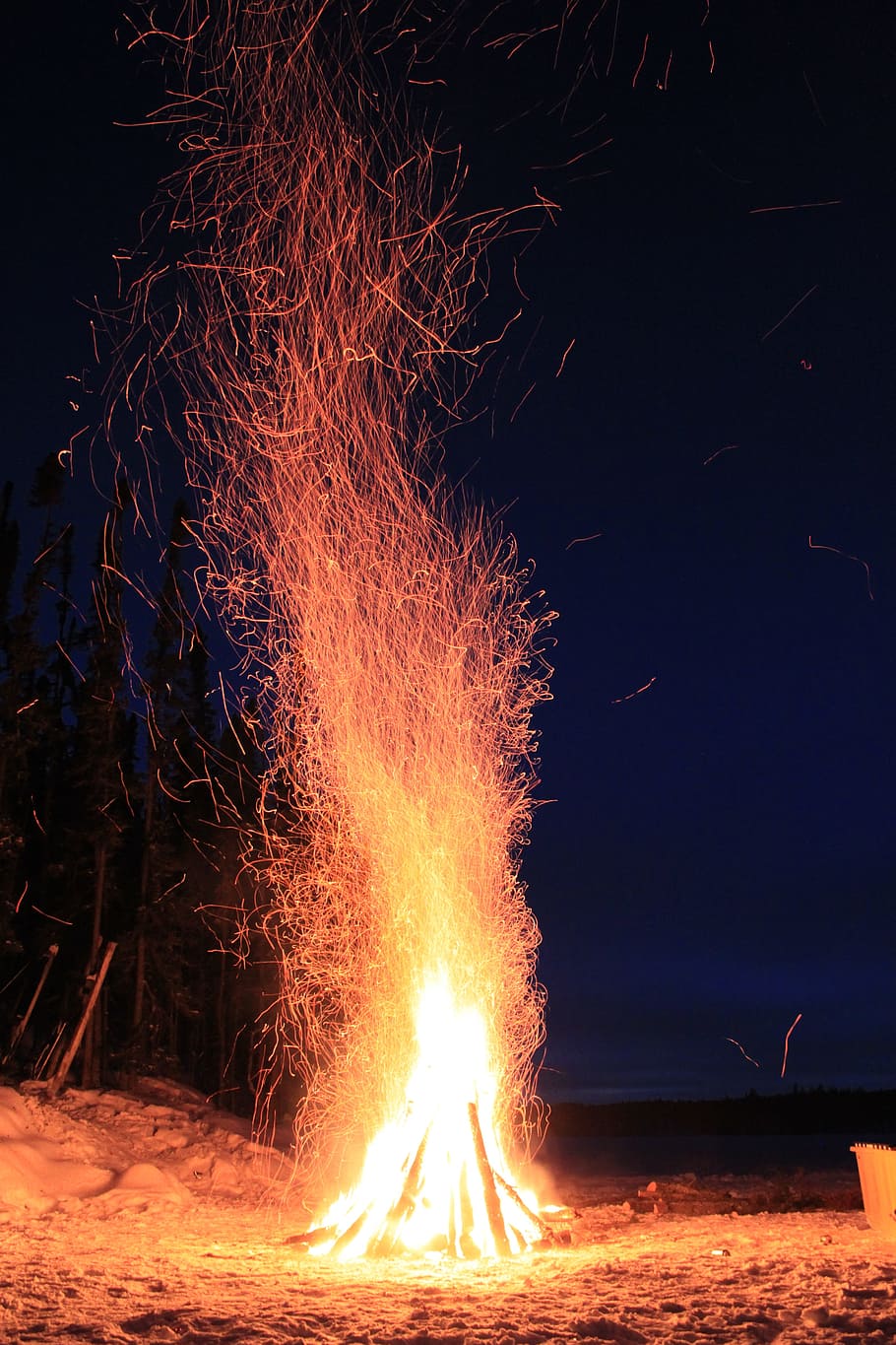 Fire, Winter, Warmth, Hot, flame, burning, night, heat - temperature, campfire, fire - natural phenomenon
