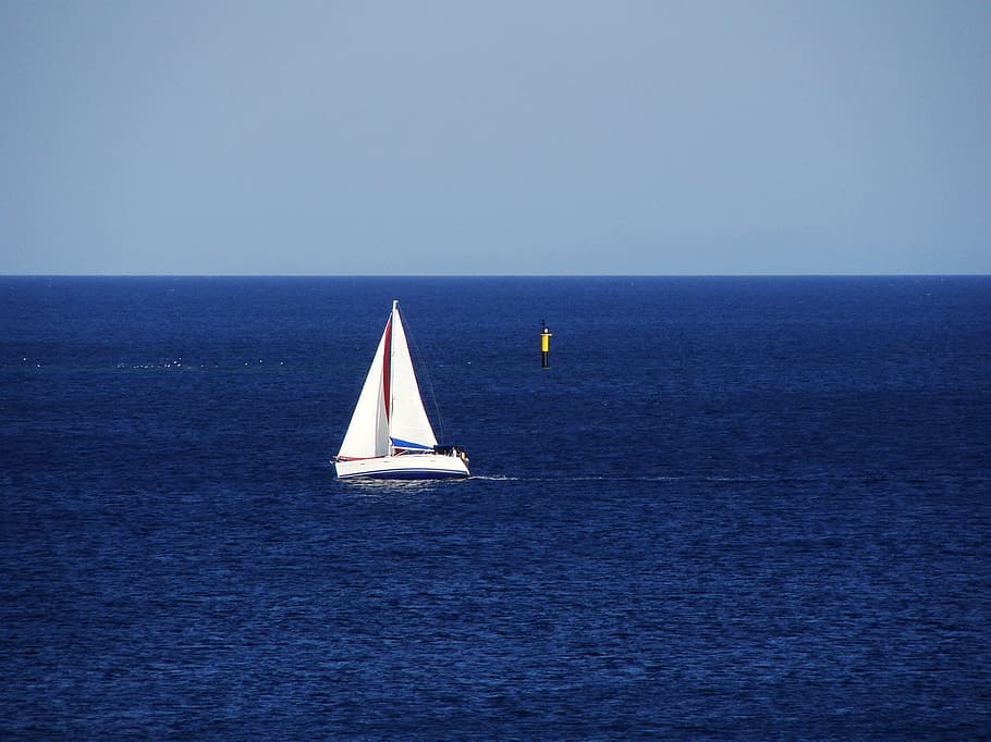 sail, sail boat, sailboat, sailing, blue, sky, yacht, ship, travel, nautical