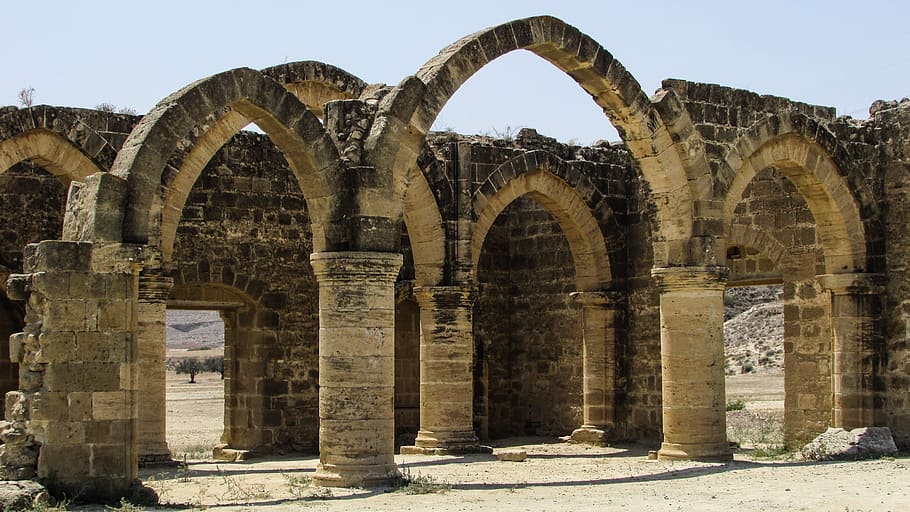 Chipre, Sozomenos, Igreja, Gótico, ayios sozomenos, vila, abandonado, deserto, velho, arquitetura