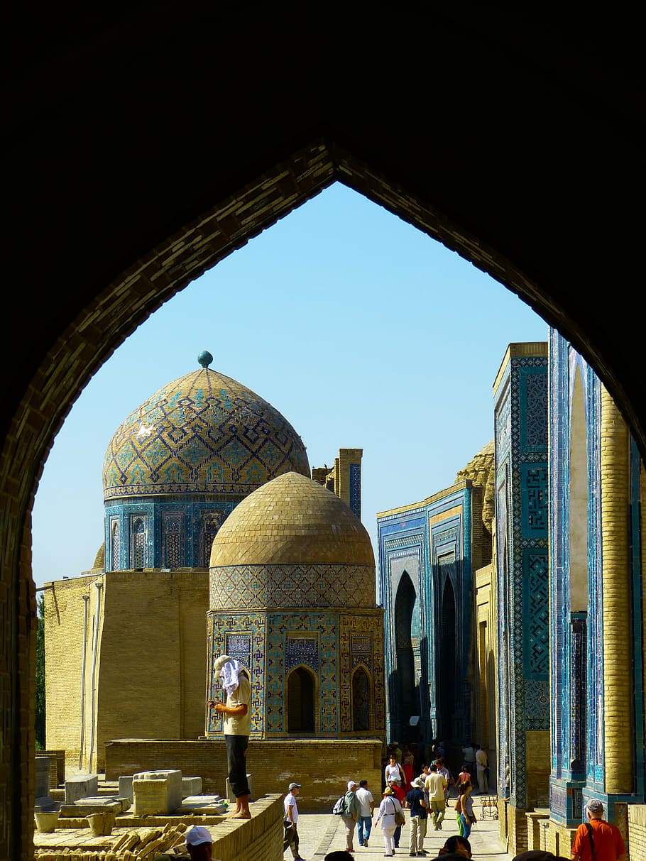 shohizinda, necropolis, samarkand, uzbekistan, mausoleums, mausoleum, islam, mosque, architecture, minaret