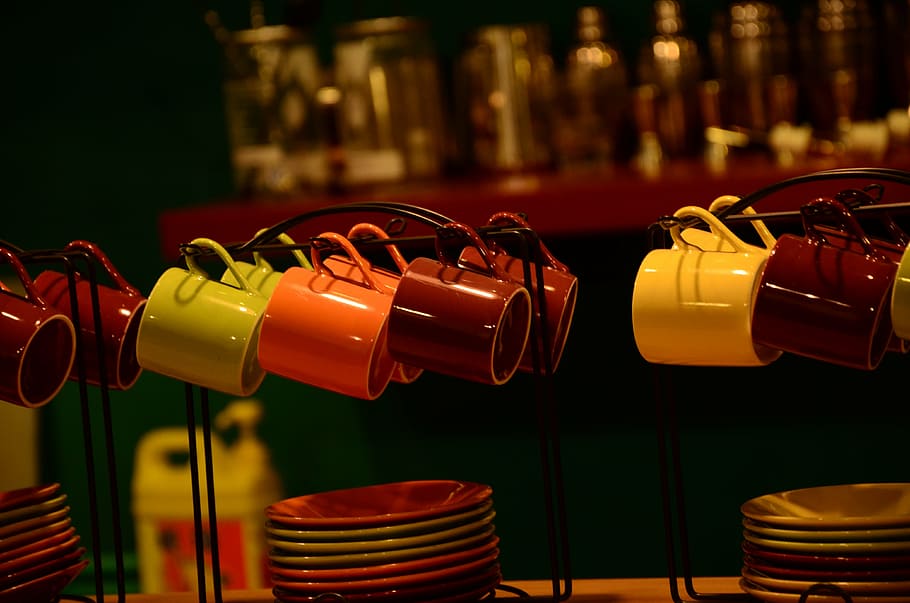 color, cup, ceramics, warm, artistic conception, red, industry, technology, close-up, focus on foreground