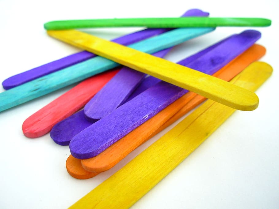 assorted-color popsicle lot, popsicle sticks, sticks, wood, colorful, arts, craft, crafts, art, materials