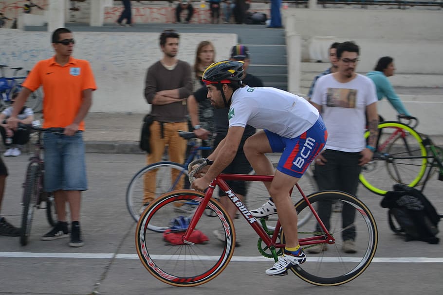Santiago, Fixed Gear, Bicycle, fixie, bike, single speed, cycling, full length, adult, sport