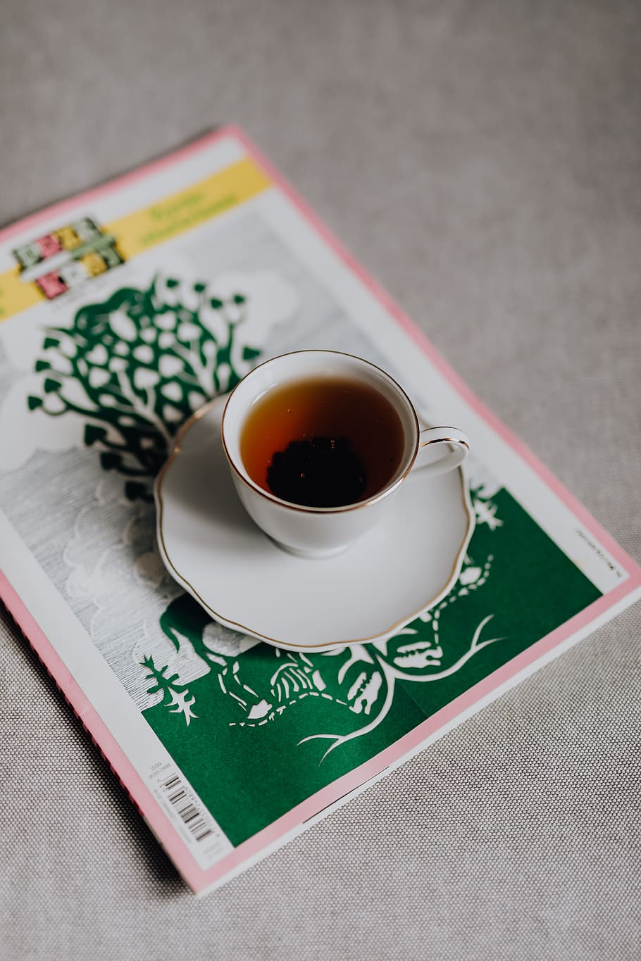 tea, porcelain, china, newspaper, reading, morning, Cup, food and drink, drink, table