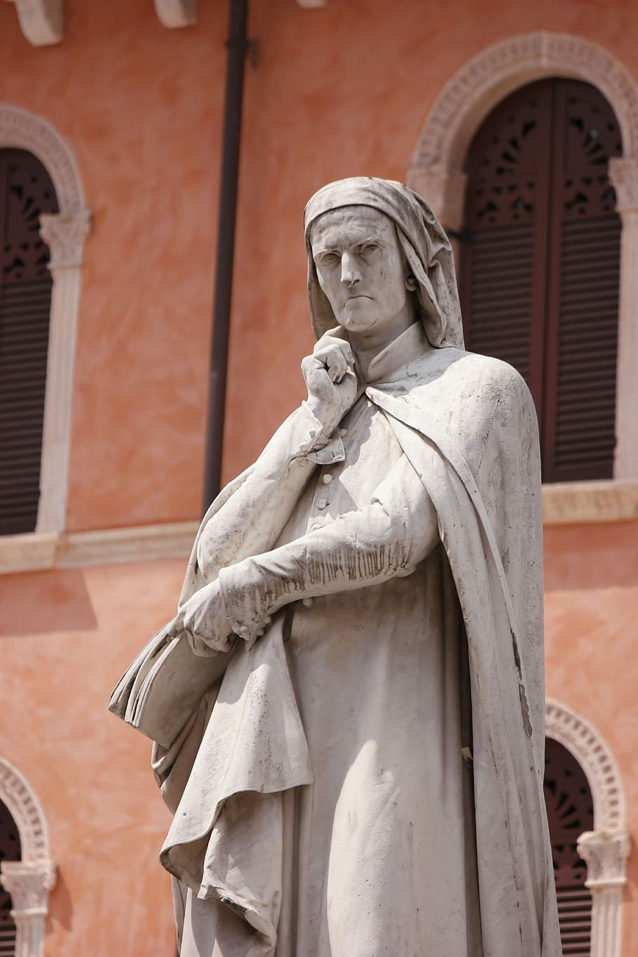 Verona, Dante, Praça, Itália, Antiga, monumento, Piazza dei Signori, estátua, poeta, turismo