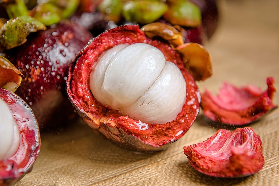 mangoosten fruit, brown, surface, mangosteen, fruit, fruit photo, food, food and drink, indoors, close-up