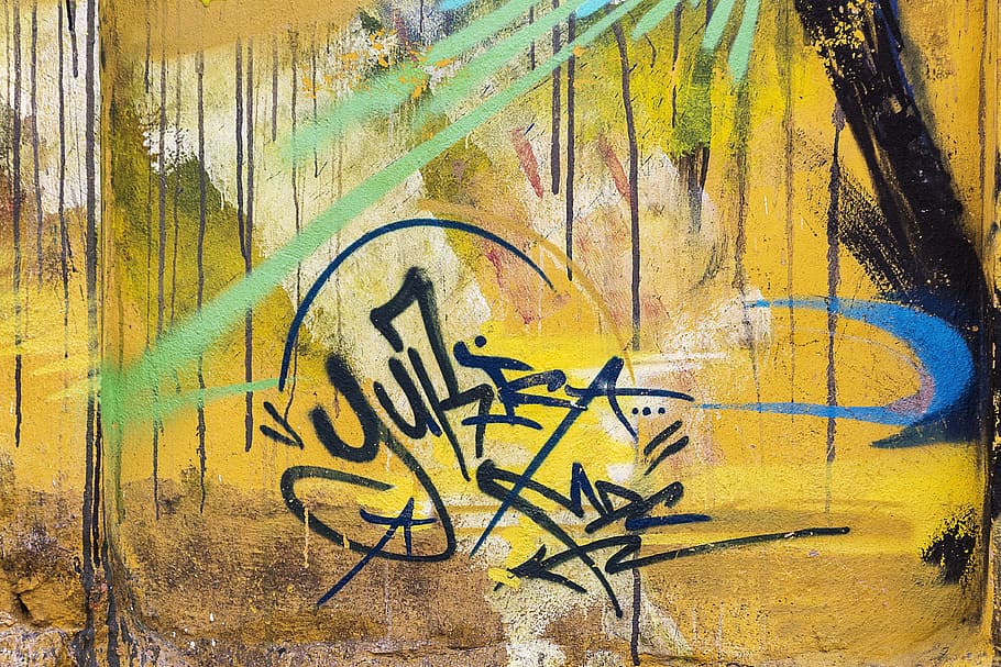 black, green, yellow, abstract, graffiti, background, grunge, street art, graffiti wall, graffiti art
