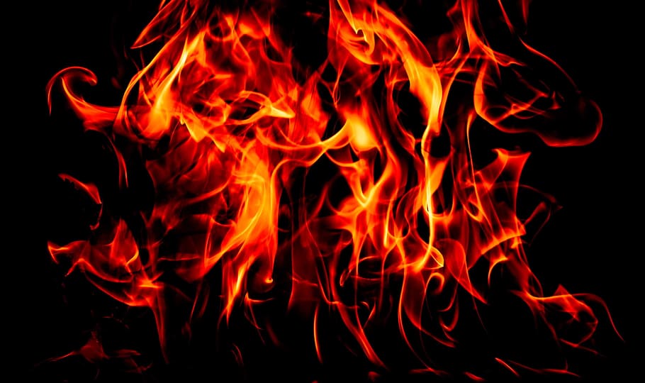 merah, api, digital, wallpaper, neraka, oranye, bakar, mudah terbakar, api unggun, panas - suhu